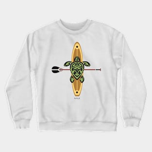 Black & Green Tribal Turtle Stand-Up Wave Rider / Maui Crewneck Sweatshirt